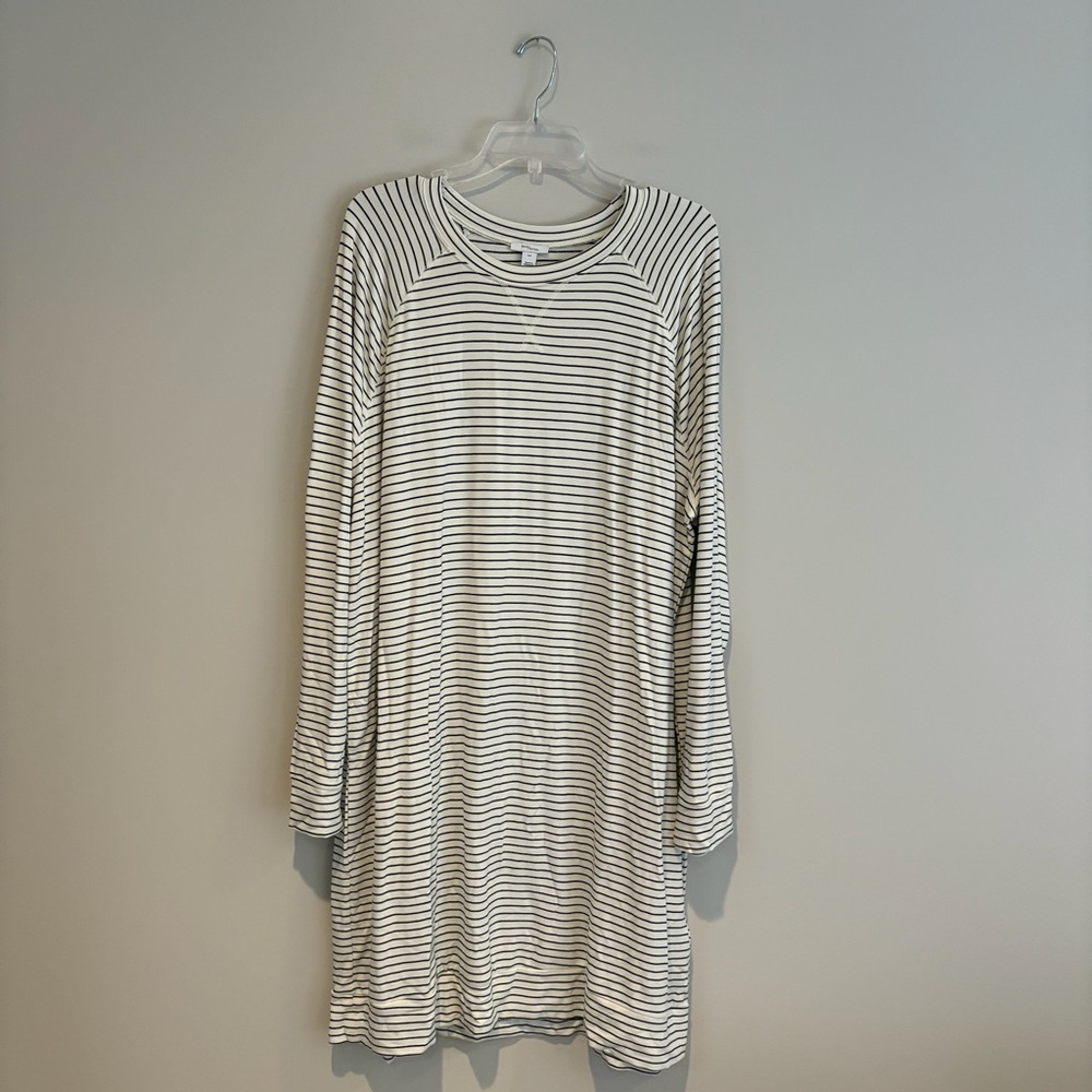 Daily Ritual Cream and Black Striped Tee